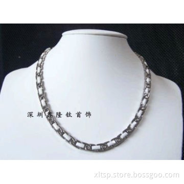 Bio Magnetic Titanium/Steel Necklace with White Ceramic